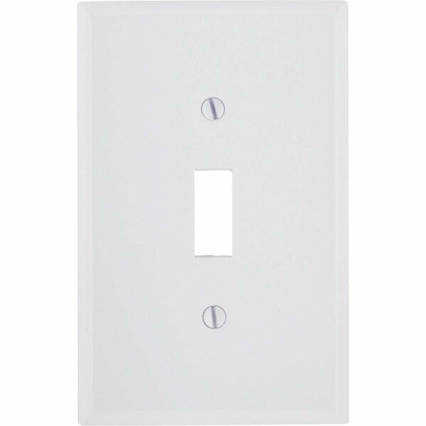 Leviton 1-Gang Smooth Plastic Mid-Way Toggle Switch Wall Plate, White 021-80501-00W